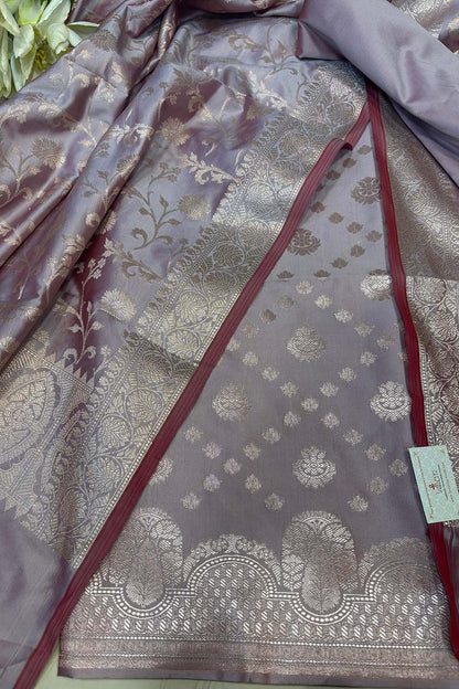 Elegant Purple Banarasi Silk Suit Set - Luxurion World