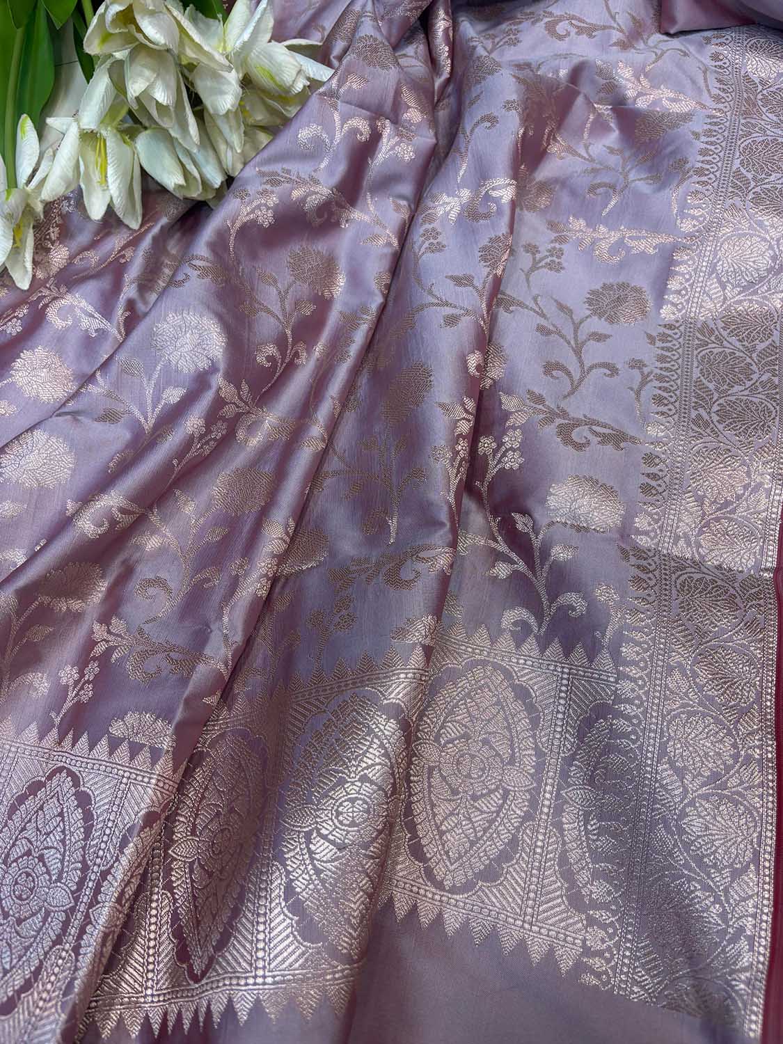 Elegant Purple Banarasi Silk Suit Set - Luxurion World