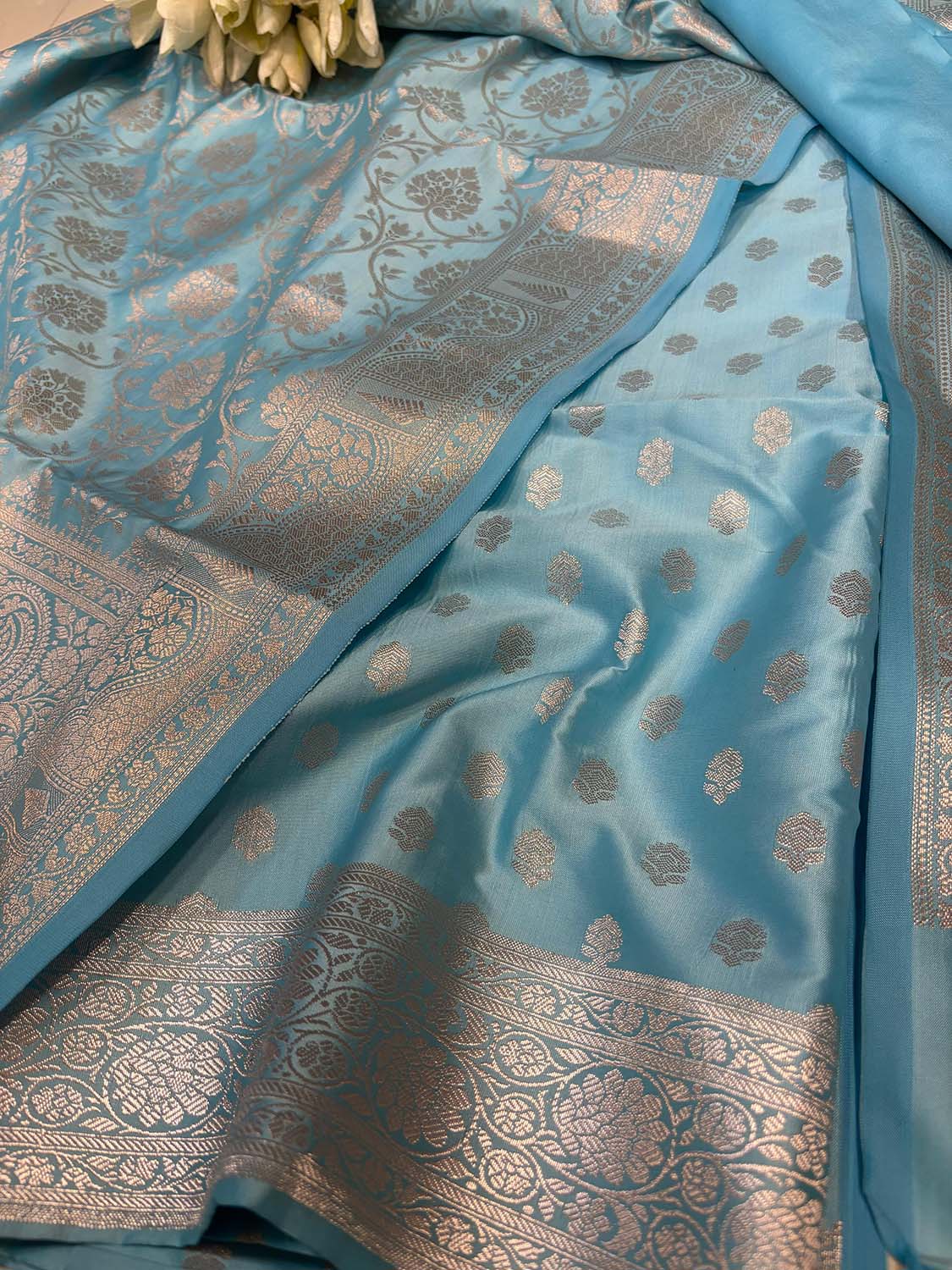 Blue Banarasi Silk Suit Set - Elegant and Timeless - Luxurion World