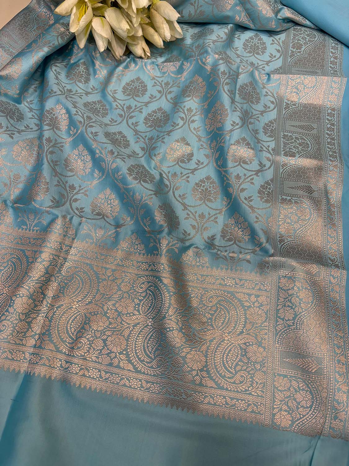 Blue Banarasi Silk Suit Set - Elegant and Timeless - Luxurion World