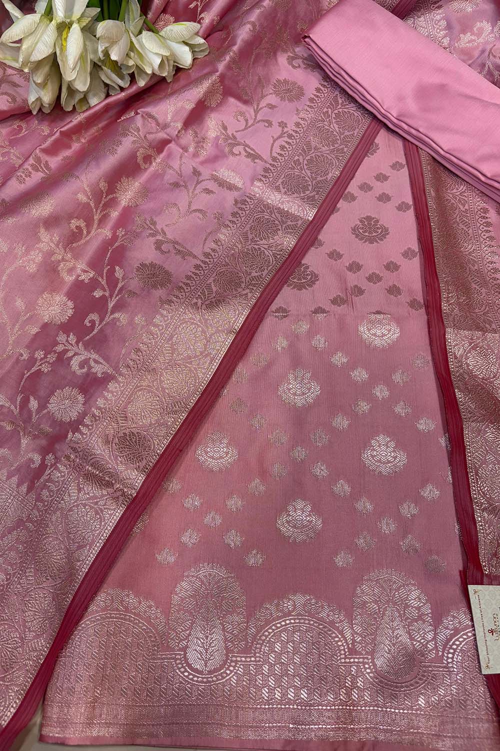 Stunning Pink Banarasi Silk Suit Set - Luxurion World