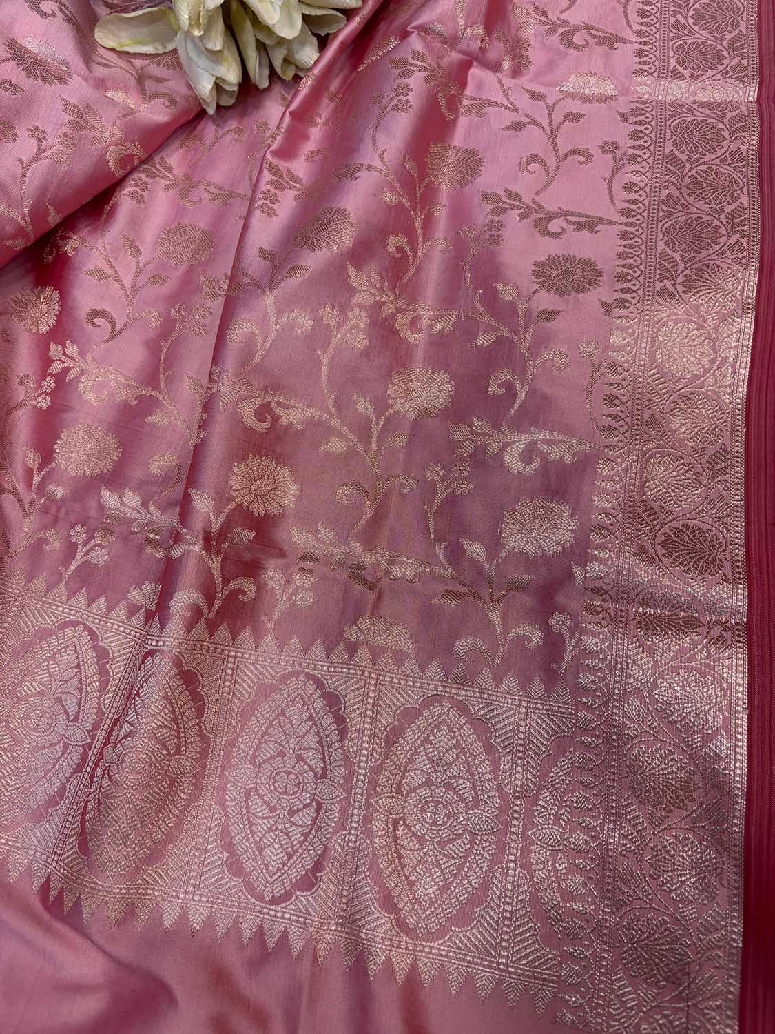 Stunning Pink Banarasi Silk Suit Set - Luxurion World