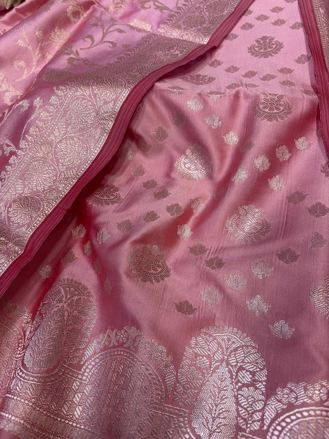 Stunning Pink Banarasi Silk Suit Set - Luxurion World