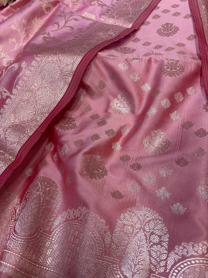 Stunning Pink Banarasi Silk Suit Set - Luxurion World