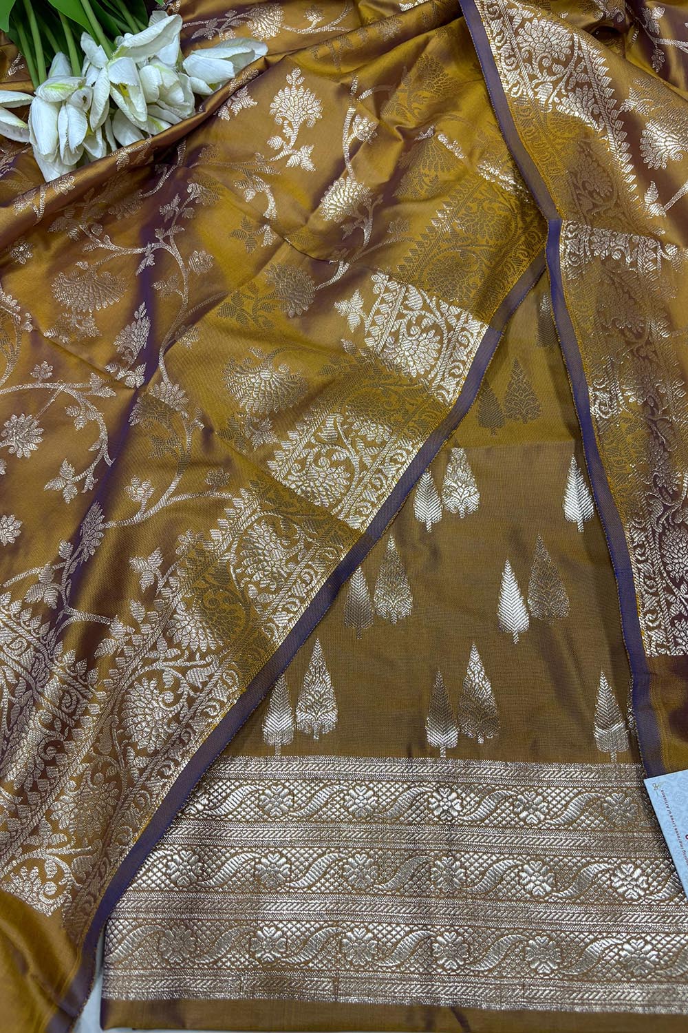 Mustard Yellow Banarasi Silk Suit Set - Luxurion World