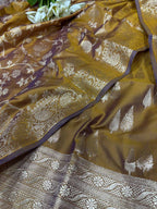 Mustard Yellow Banarasi Silk Suit Set - Luxurion World