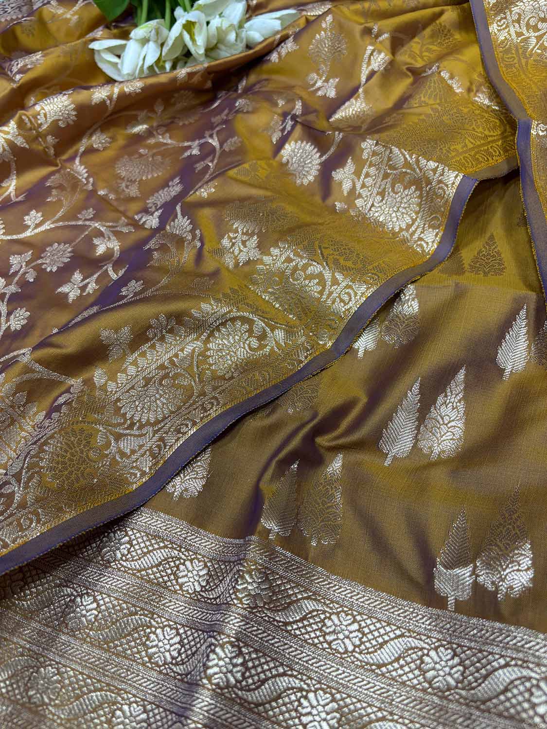 Mustard Yellow Banarasi Silk Suit Set - Luxurion World