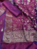 Elegant Purple Banarasi Silk Suit Set - Luxurion World