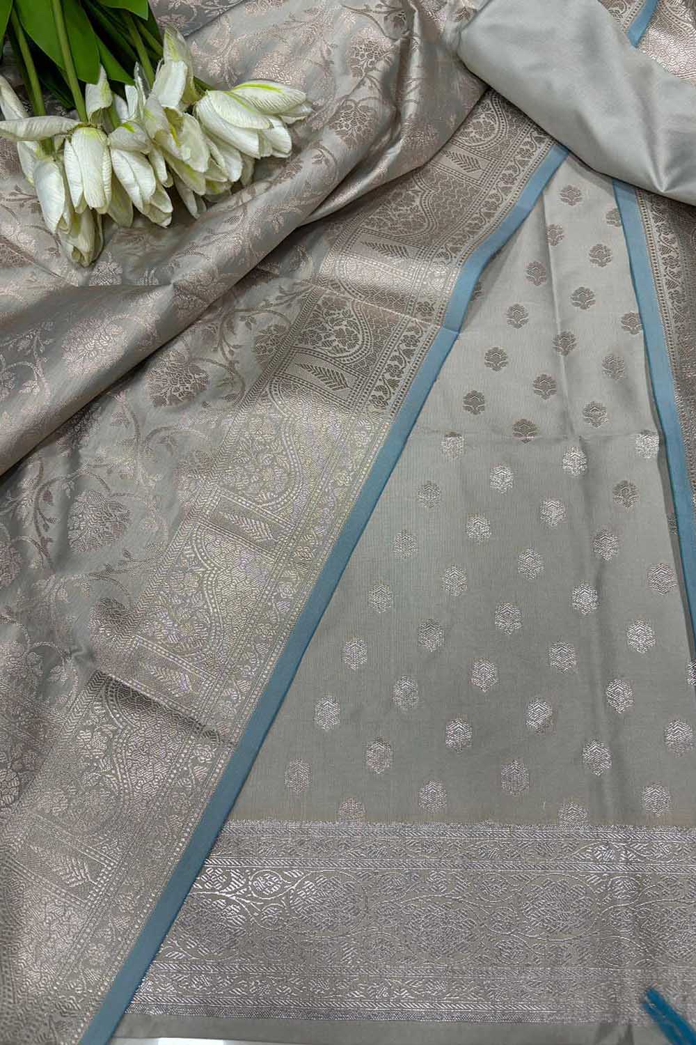 Pastel Banarasi Silk Suit Set - Elegant and Timeless - Luxurion World