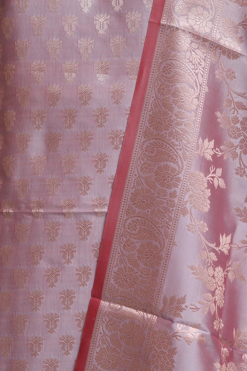 Stunning Pink Banarasi Silk Three Piece Unstitched Suit Set - Luxurion World