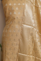Pastel Banarasi Silk Three Piece Unstitched Suit Set - Luxurion World