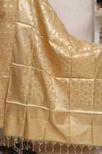 Pastel Banarasi Silk Three Piece Unstitched Suit Set - Luxurion World