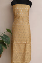 Pastel Banarasi Silk Three Piece Unstitched Suit Set - Luxurion World