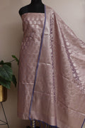Elegant Purple Banarasi Silk Three Piece Unstitched Suit Set - Luxurion World