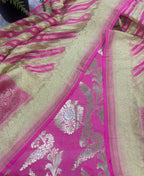 Pink Banarasi Silk Suit With Pink Banarasi Pure Georgette Dupatta — Handwoven