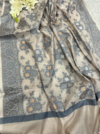 Pastel Banarasi Cotton Silk Three Piece Unstitched Suit Set