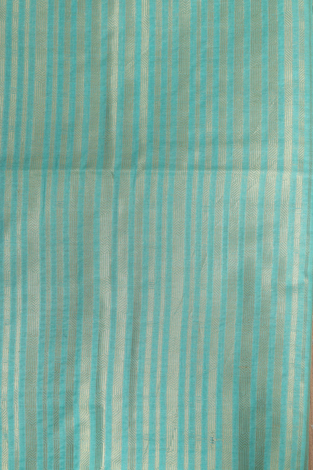 Blue Banarasi Cotton Three Piece Unstitched Stripes Design Suit Set - Luxurion World