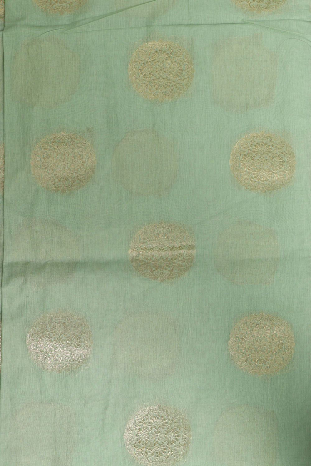 Green Banarasi Cotton Three Piece Unstitched Big Boota Design Suit Set - Luxurion World