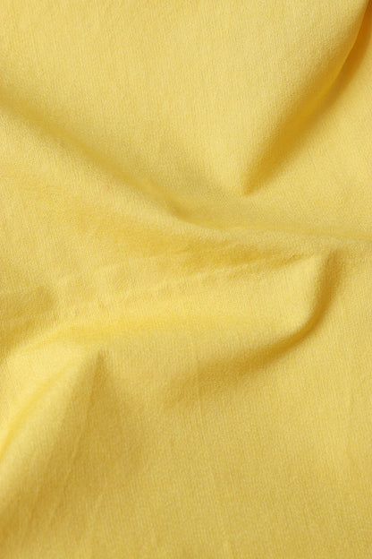 Yellow Banarasi Cotton Three Piece Unstitched Flower Design Suit Set - Luxurion World