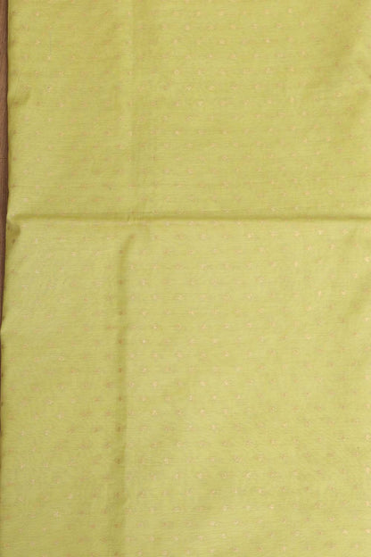 Green Banarasi Cotton Three Piece Unstitched Zig Zag Design Suit Set - Luxurion World