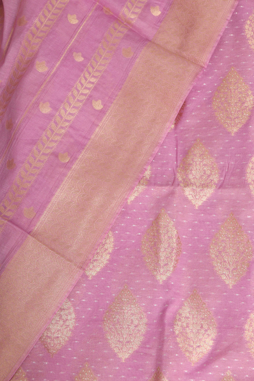 Purple Banarasi Cotton Three Piece Unstitched Suit Set - Luxurion World