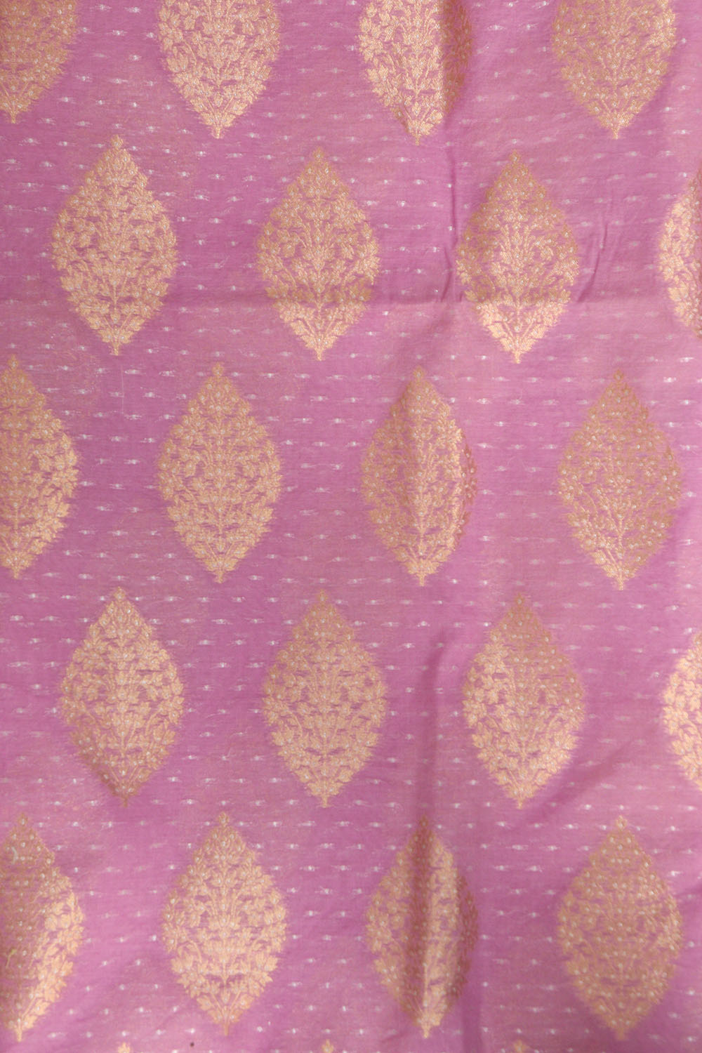 Purple Banarasi Cotton Three Piece Unstitched Suit Set - Luxurion World