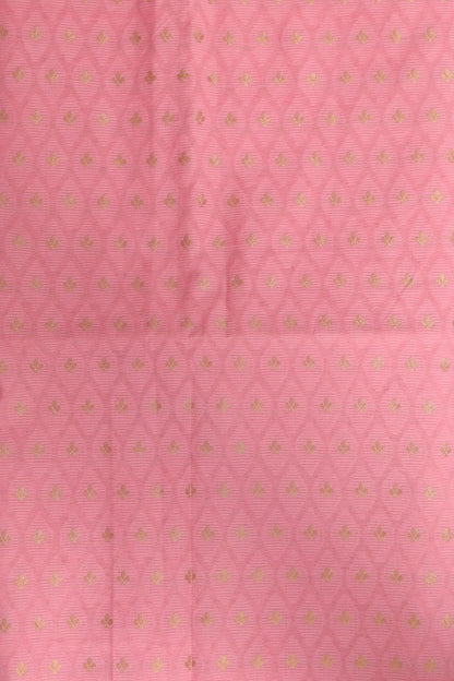 Pink Banarasi Cotton Three Piece Stripe Design Unstitched Suit Set - Luxurion World