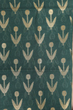 Dark Green Banarasi Cotton Three Piece Unstitched Suit Set - Luxurion World