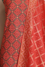 Pink Banarasi Cotton Silk Three Piece Unstitched Suit Set - Luxurion World
