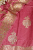 Pink Banarasi Silk Sona Roopa Three Piece Unstitched Suit Set - Luxurion World