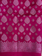 Pink Banarasi Mashru Silk Boota Design Three Piece Unstitched Suit Set - Luxurion World