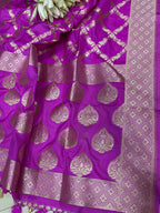 Stunning Pink Banarasi Silk Three Piece Unstitched Suit Set - Luxurion World