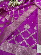 Stunning Pink Banarasi Silk Three Piece Unstitched Suit Set - Luxurion World