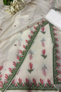 Dyeable Pure Cotton Banarasi Handloom Meenakari Unstitched Three Piece Suit Set - Luxurion World