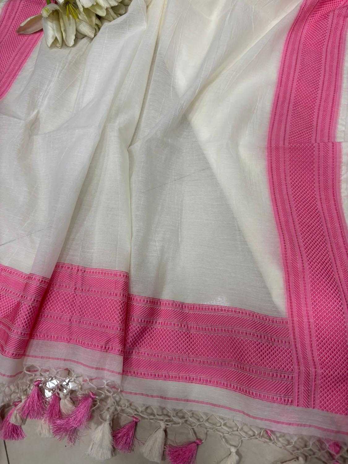 Dyeable Pure Cotton Banarasi Handloom Unstitched Three Piece Suit Set - Luxurion World