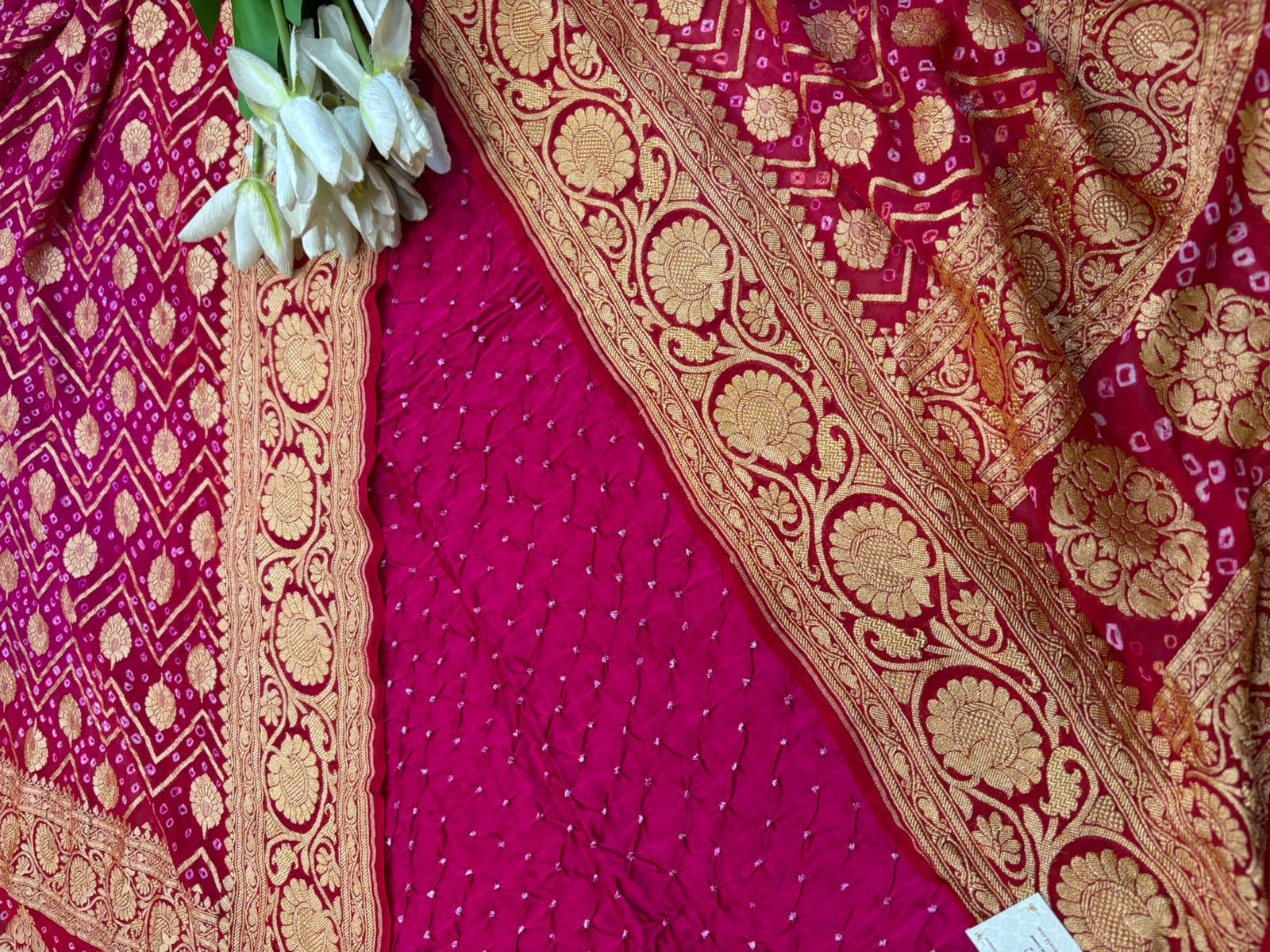 Pink Bandhani Modal Silk Suit With Bandhani Pure Georgette Dupatta - Luxurion World