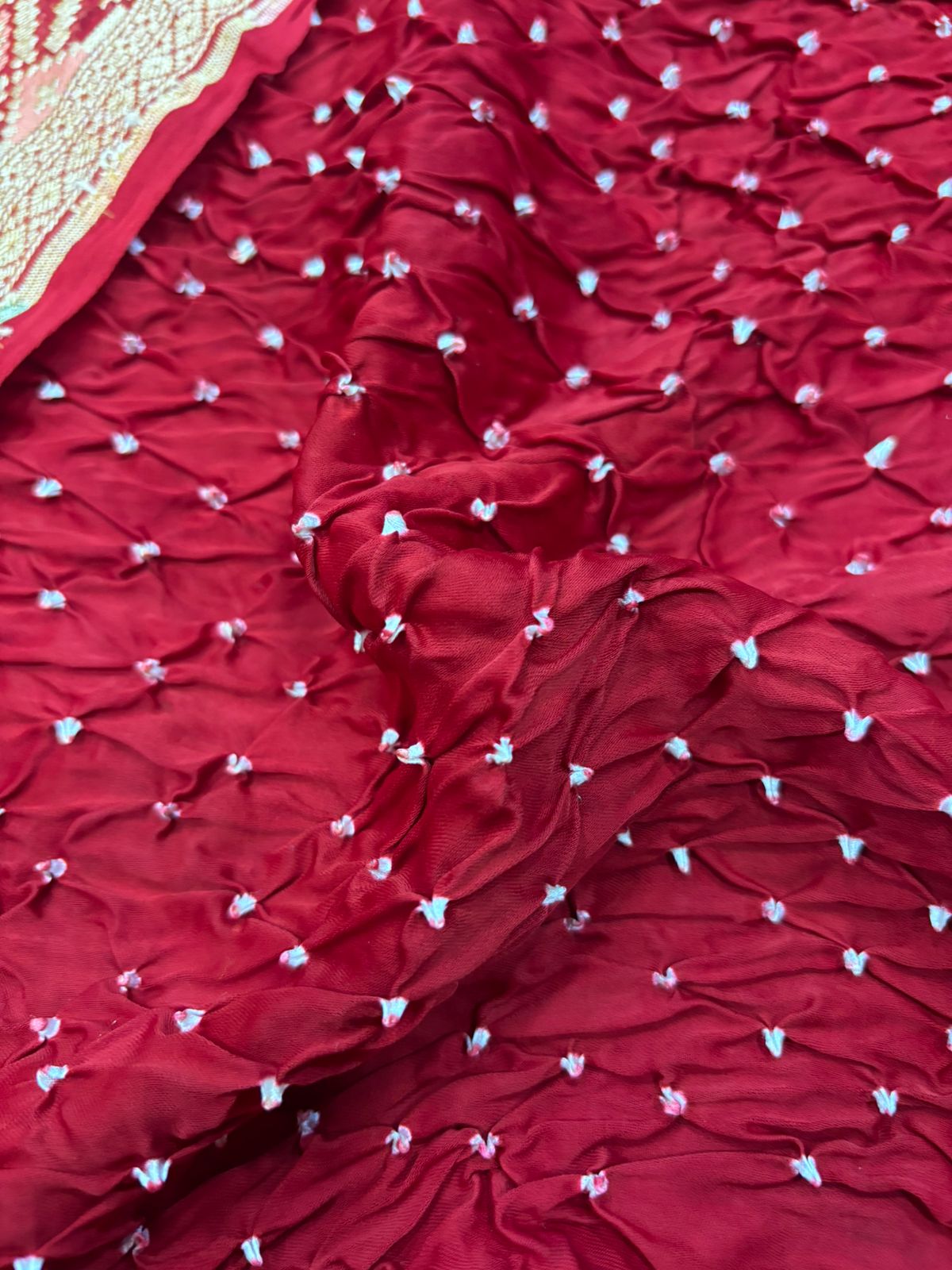 Red Bandhani Modal Silk Suit With Bandhani Pure Georgette Dupatta - Luxurion World