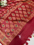 Red Bandhani Modal Silk Suit With Bandhani Pure Georgette Dupatta - Luxurion World