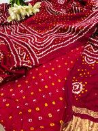 Maroon Bandhani Pure Gajji Silk Suit With Maroon Bandhani Gajji Silk Dupatta