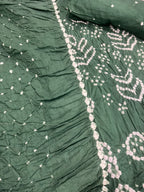 IS4B2AR926103002 Green Bandhani Modal Cotton Three Piece Unstitched Suit Set