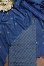 Stylish Blue Bhagalpur Cotton Silk Suit Set - Unstitched 3-Piece - Luxurion World