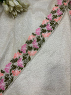 Dyeable Chikankari Embroidered Silk Suit With Pastel Embroidered Organza Dupatta - Luxurion World