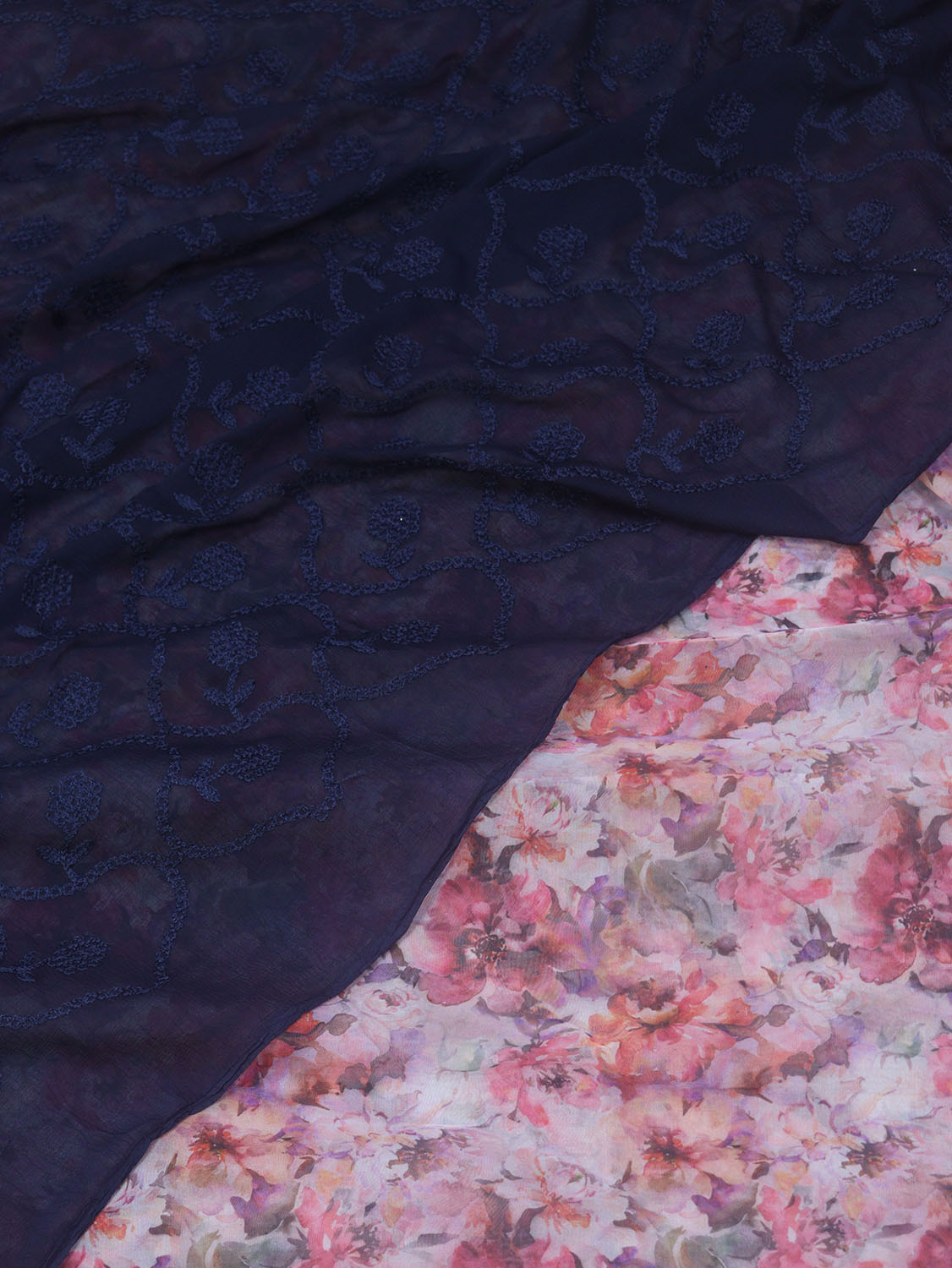 Multicolor Organza Silk Suit with Blue Embroidery & Georgette Dupatta - Trendy Fashionista's Delight - Luxurion World