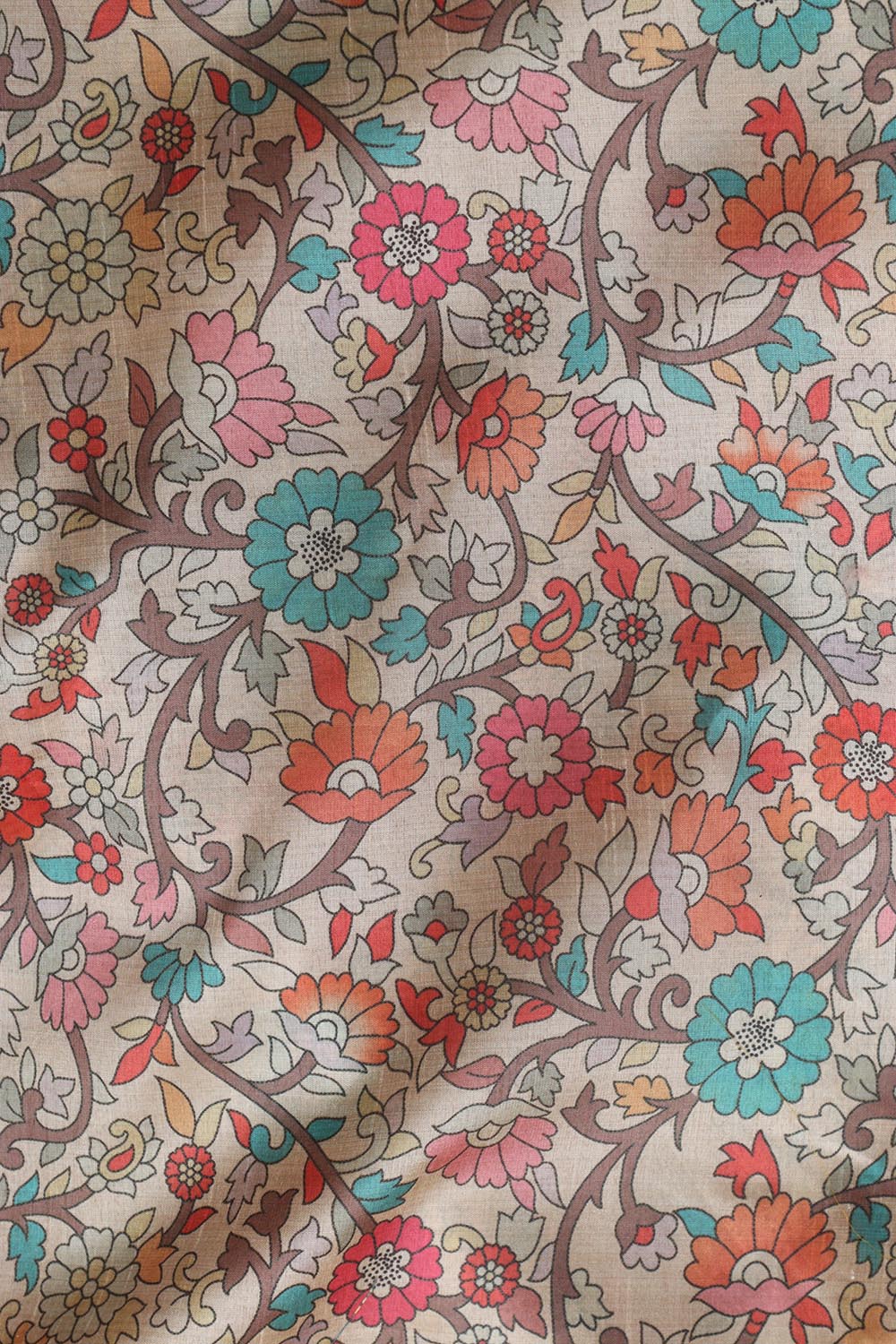 Pastel Kalamkari Digital Printed Tussar Silk Suit With Pastel Banarasi Tissue Dupatta - Luxurion World