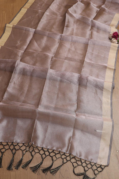 Pastel Kalamkari Digital Printed Tussar Silk Suit With Pastel Banarasi Tissue Dupatta - Luxurion World