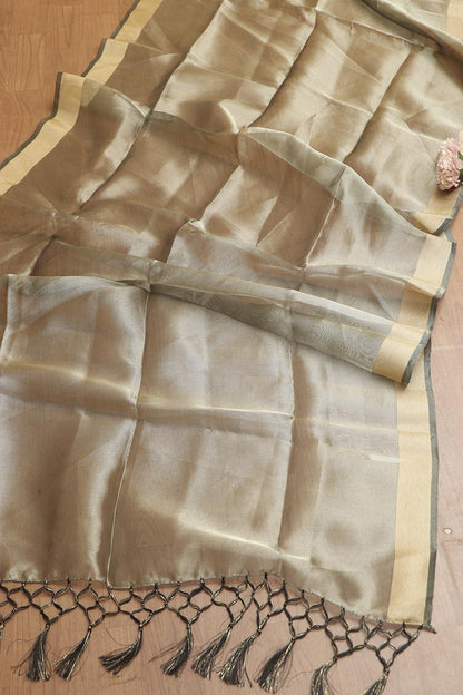 Pastel Kalamkari Digital Printed Tussar Silk Suit With Pastel Banarasi Tissue Dupatta - Luxurion World