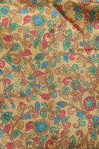 Yellow Kalamkari Digital Printed Tussar Silk Suit With Banarasi Tissue Dupatta - Luxurion World