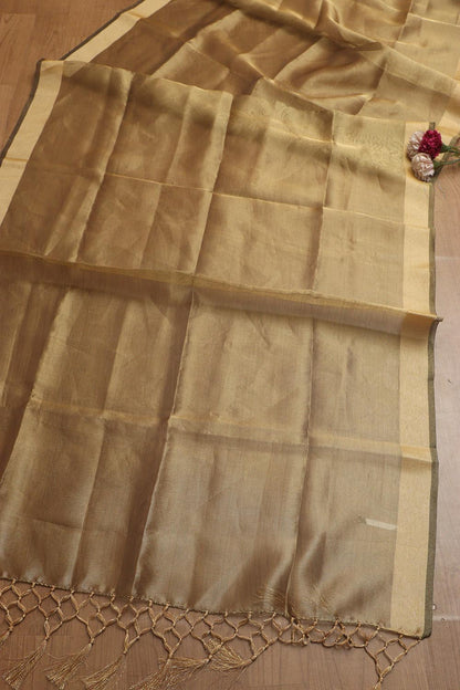 Yellow Kalamkari Digital Printed Tussar Silk Suit With Banarasi Tissue Dupatta - Luxurion World