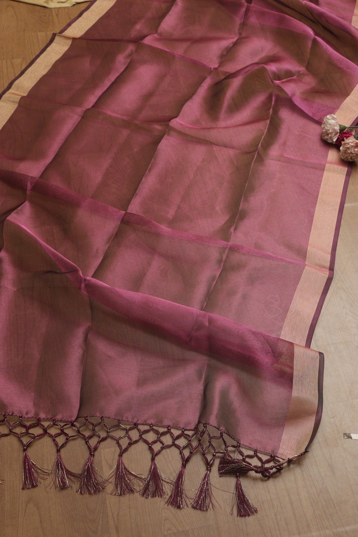 Elegant Purple Kalamkari Digital Printed Tussar Silk Suit With Banarasi Tissue Dupatta - Luxurion World