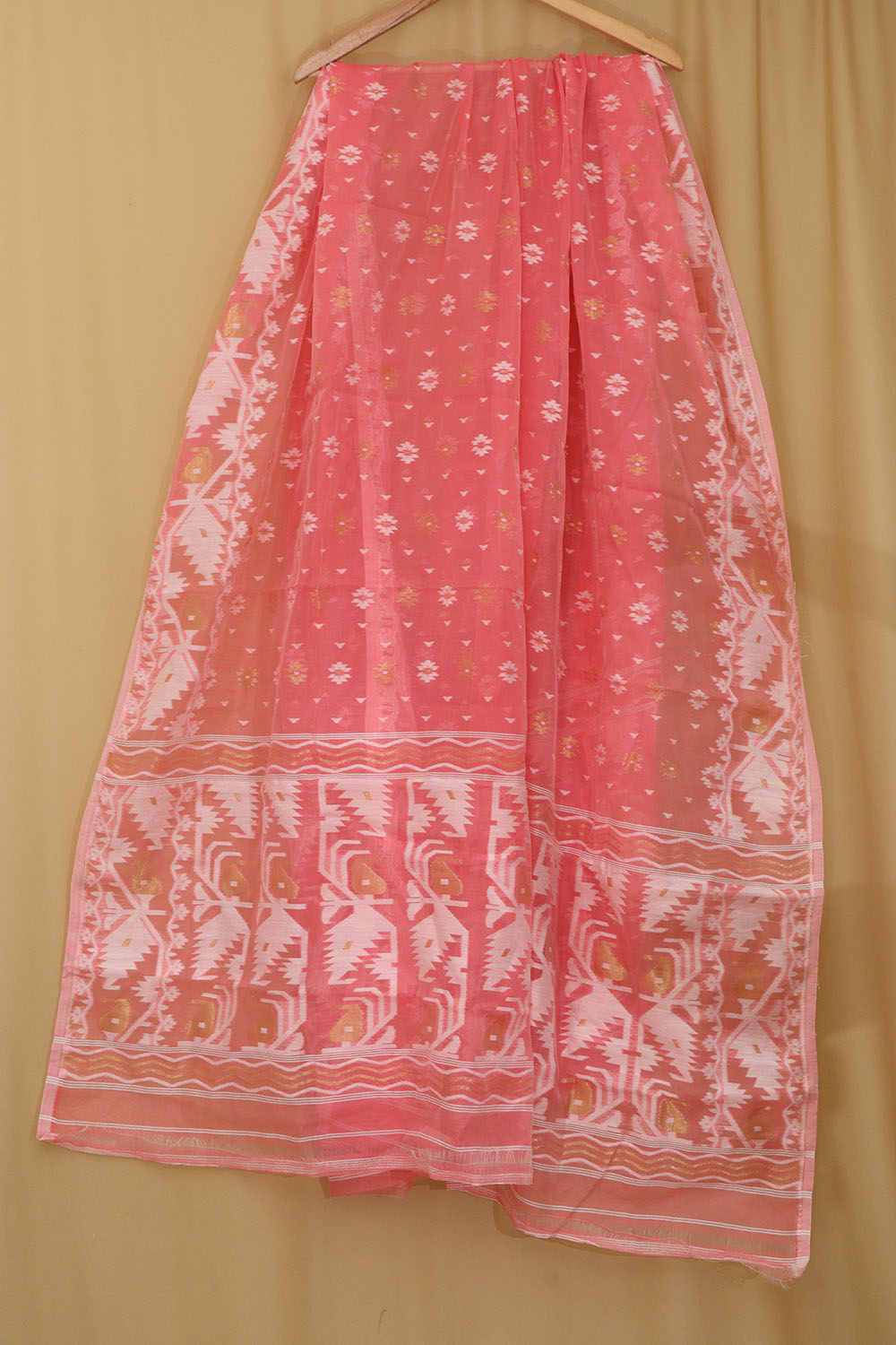 Stunning Pink Jamdani Cotton Silk Suit Set - Luxurion World